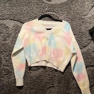 Watercolor cropped sweater